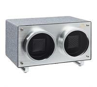 MOZSLY Double Watch Winder for Automatic Watches with Quiet Motor Gray Hemp Cotton Fabric