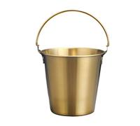 MOZUO Mini Stainless Steel Bucket Ice Bucket with Handle Holds Food, ice, for Cold Drinks, Parties, Bars (Gold)