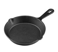 MOZUVE 8 Inch Cast Iron Skillet, Frying Pan with Drip-Spouts, Pre-seasoned Oven Safe Cookware, Camping Indoor and Outdoor Cooking, Grill Safe, Restaurant Chef Quality