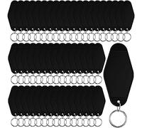 Mozzdsa 50 Pcs Motel Blank Hotel Keychain Sublimation Vintage Keychain Bulk for DIY Crafts Ornament A