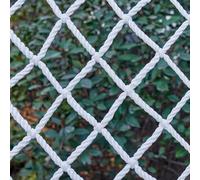 Mozzeilee Balcony Stair Railing Safety Net 8mm Rope, Mesh 5cm Child Protective Nylon Nets for Playground Climbing/Window Guard, Decorative/Breeding Fence/Cargo Mesh (White-5cm Mesh-Rope 8mm,4x6m)