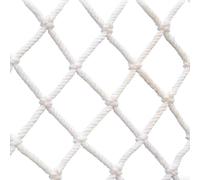 Mozzeilee Child Safety Protective Rope Net for Window Balcony Railing Climbing Walls, Garden Fence Stairs Banister Netting, Playground Anti-Drop Mesh Cargo Reinforced (White-10cm Mesh,8x8m)