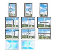 Mozzeilee Custom Size Cat Safety Net Window Screen, Self-Adhesive Anti-Mosquito Insect Netting, Semi-Transparent Mesh with Zipper Design