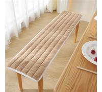 Mozzeilee Indoor Dining Bench Pad Rectangle Chair Seat Cushion, Warm Soft Furniture Seating Protective Mat with Non-Slip Design, for Home Dining Office (30x100cm,Khaki)
