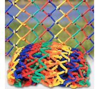 Mozzeilee Playground Fence Net Safety Protective Mesh, Window/Balcony/Stair Railing Guard Netting Colorful Rope, Outdoor Child Climbing Anti-Fall Nets Cargo Reinforced (10cm Mesh,2x4m)
