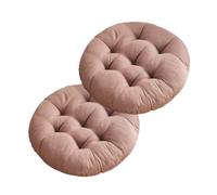 Mozzeilee Round Chair Cushion 2 Pieces, Garden Living Room Circular Stools Mat, Comfortable Seat Pad for Office Yard Balcony Dining Room Patio Coffee Shop (Coffee)
