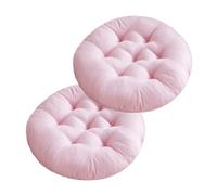 Mozzeilee Round Chair Cushion 2 Pieces, Garden Living Room Circular Stools Mat, Comfortable Seat Pad for Office Yard Balcony Dining Room Patio Coffee Shop (Pink)
