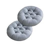 Mozzeilee Round Chair Cushion 2 Pieces, Garden Living Room Circular Stools Mat, Comfortable Seat Pad for Office Yard Balcony Dining Room Patio Coffee Shop (Gray)