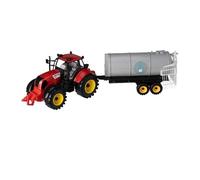 Mozzers Country Life Giant Friction Farm Tractor - Realistic Farm Toy with Free-Rolling Wheels - Kids Toy Vehicle for Ages 3+, Boys & Girls (Tanker Trailer (Red Tractor))