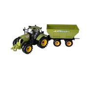 Mozzers Country Life Giant Friction Farm Tractor - Realistic Farm Toy with Free-Rolling Wheels - Kids Toy Vehicle for Ages 3+, Boys & Girls (Tipper Trailer (Green Tractor))