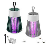 MozzGuard 360°Rechargeable Mosquito Zapper & Insect Killer with UV Lamp - USB Rechargeable Electric Fly Trap for Indoor, Outdoor, Camping & Gardens - Effective Mosquito Repellent (gray+green)