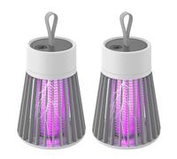 Mozzguard, 360° Zapper, Outdoor Waterproof Mosquito Lamp, 2 in 1 Killer with Ultraviolet Lamp and Lighting Lamp, USB Charging, for Room 30㎡-40㎡, Home, Camping, Picnic (Gray*2)