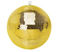 MP Essentials Branded Lightweight Dance Disco Party DJ Mirror Ball (300mm 12", Gold)