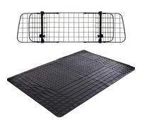 MP Essentials Heavy Duty Waterproof Rubber Car Boot Liner Mat & Mesh Grill Dog Barrier Guard