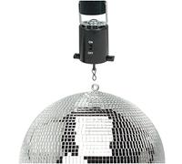 MP Essentials Silver 200mm 8" Lightweight Lighting Effect Disco Mirror Ball (Mirror Ball + Revolving Motor)