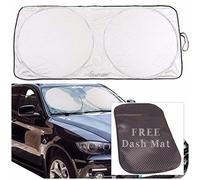 MP Essentials Sumex Front Windscreen Foldable Reflective Sun Shade Block Screen (FREE DASH MAT) (Large - 70 x 150cm)