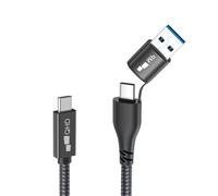 MP Mobile Pixels 2-in-1 USB Cable,3A/5.0 Gbps USB Type C to USB Type A/C Cable with Right Angle Head (3ft, Black)