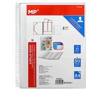MP - Spiral Folder, Plastic Binders, 30 A4 Pocket, 24x31cm, Rubberised, Customisable Cover, Academic, Office, Document and/or File Organiser.