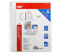 MP - Spiral Folder, Plastic Binders, 40 A4 Pocket, 24x31cm, Rubberised, Customisable Cover, Academic, Office, Document and/or File Organiser.