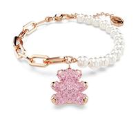 Teddy bracelet, Crystal pearl, Bear, Pink, 18K rose gold finish
