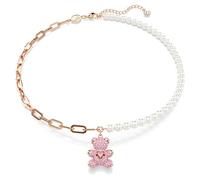 Teddy pendant, Crystal pearl, Bear, Pink, Rose gold-tone plated