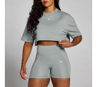 Mp Women's Origin Super Crop Graphic T-shirt - Fossil Grey