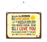 MP049 You are my sunshine/my only sunshine/love you quote Novelty Retro Vintage Metal Wall Sign Plaque 20cm x 15cm | Wall Art for Nursery Kids Bedroom | Sentimental Gift for Her Daughter Son Baby