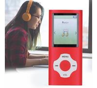 MP3 MP4 Player with Bluetooth 5, 1.8in LCD Screen Music Player, with Voice Record EBook Reader Photo Viewer,Supports Expanded Up to 128GB, MP3 Player for Kids (Red)