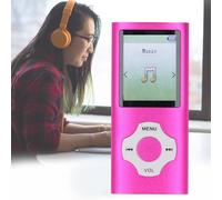 MP3 MP4 Player with Bluetooth 5, 1.8in LCD Screen Music Player, with Voice Record EBook Reader Photo Viewer,Supports Expanded Up to 128GB, MP3 Player for Kids (Red Purple)