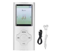 MP3 Player, Hifi Sound Music Player, 1.8in HD Screen Portable MP4 Player with Electronic Book Voice Record,Supports up to 128gb, Support TXT Format, Photo Viewing (Silver)
