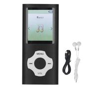 MP3 Player, Hifi Sound Music Player, 1.8in HD Screen Portable MP4 Player with Electronic Book Voice Record,Supports up to 128gb, Support TXT Format, Photo Viewing (Black)
