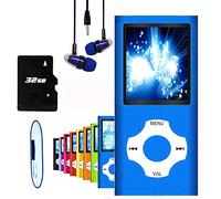 MP3 Player / MP4 Player, Hotechs MP3 Music Player with 32GB Memory SD Card Slim Classic Digital LCD 1.82'' Screen Mini USB Port with FM Radio, Voice Record (Deep Blue)