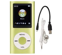 MP3 Player, Music Player with 1.8in LCD Screen Mini USB Port, Slim Classic Digital Voice Recorder with FM Radio, Speaker Lossless Sound, Supports Up to 64GB, Earphones Included (Green)