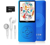 MP3 Player, Music Player with 16GB Micro SD Card, Built-in Speaker/Photo/Video Play/FM Radio/Voice Recorder/E-Book Reader, Supports up to 128GB (Dark Blue)