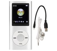 MP3 Player, Portable MP3 Music Player with Slim 1.8 Inch LCD Screen Lithium Battery 200mAh Multifunctional Lossless Sound Stylish Player (Silver)