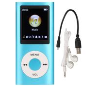 MP3 Player, Portable Music Player 1.8 Inch Screen MP3 Music Player, Lossless Sound Slim Classic Digital Audio Player, Earphones Included, for Outdoor Activities, Sports (Blue)