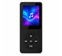 MP3 Player with 16GB Micro SD Card,Earphones Included (Dark Black) | Built-in Speaker/Ultra Slim Music Player/Portable HiFi Lossless Sound/Voice Recorder/HD Screen 1.8 inch
