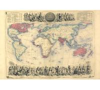 MP44 Vintage 1850's Historical British Empire World Map Poster Re-Print - A3 (432 x 305mm) 16.5" x 11.7"