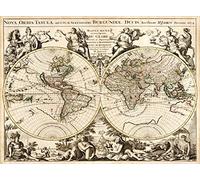 MP61 Vintage 1694 Historical Antique Map Of World Orbis Tabula Poster RePrint - A3 (432 x 305mm) 16.5" x 11.7"