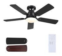 Mpayel Ceiling Fans with Lighting and Remote Control-Modern Ceiling Fan Black...