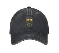 MPBGAOGP Boys Baseball Cap，There is No Beer Heaven Drink Beer Denim Hat Durable for All Seasons Mens Hats Men's Baseball Cap