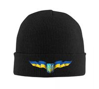 MPBGAOGP Winter Warm Hat Custom Flag of Ukraine Skullies Beanies Caps Streetwear Winter Warm Knitting Hat Unisex Adult Ukrainian Coat of Arms Bonnet Hat Gift