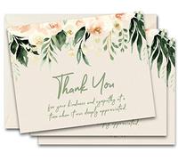 MPC Brands In Memory Of Blank Funeral Thank You Cards - Sympathy Bereavement Thank You Cards With Envelopes - Message Inside (25, Sage Floral)