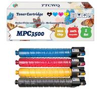 MPC3500 Toner Cartridge Compatible for Ricoh Aficio MPC3500 Aficio MPC4500 Printers, with Chip, High Yield 23000 Pages, High-Definition Printing (4-Pack BK/C/M/Y)