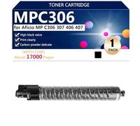 MPC603 High Yield 842091 842092 842093 842094 Toner Cartridge Replace for Ricoh Aficio MP C306 MP C307 MP C406 MP C407 Printers, Clear and Durable,Black-1 pack