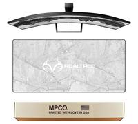 MPCO. Real Tree Large Gaming Desk Pad - 36" x 17" Duraglyde Fabric Edge Snow White - with Logo Desk Mats - Non-Slip, Washable, Smooth Glide for Precision Gaming & Work