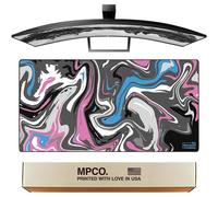 MPCO. Strata Large Gaming Desk Pad, 36 x 17 inch, Duraglyde Fabric, Blue and Pink, Non-Slip, Washable, Smooth Glide for Precise Gaming and Working