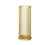 MPENGOZ Floor-Standing Umbrella Stand, Cylindrical Umbrella Storage Bucket Holder, Metal Umbrella Rack for Placing Umbrellas, Canes and Walking Sticks, Gold,25.6" high