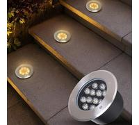 MPENGOZ Outdoor Landscape Spotlights Recessed Floor Light - Outdoor Landscape Lights - LED Buried Lights, AC 85-245V Round Ground Illumination Path Light, IP67 Waterproof Embedde