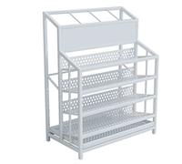 MPENGOZ Umbrella Holder Umbrella stand, wrought iron umbrella bucket with drain tray, for company, restaurant, lobby, entrance, LOGO can be customized (Color : White, Size : 48